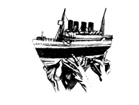 Drawing of
hands holding up an model ocean liner