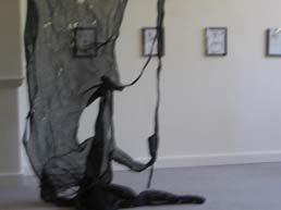 More torn black scrim blurry detail