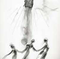 Nathaniel Bolton drawing of three figures from Tarantella rehearsal