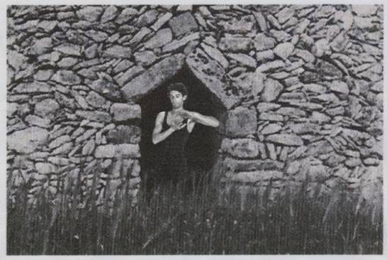 Tom collaged into a trullo doorway