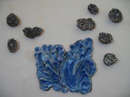 Bas relief of splashing water