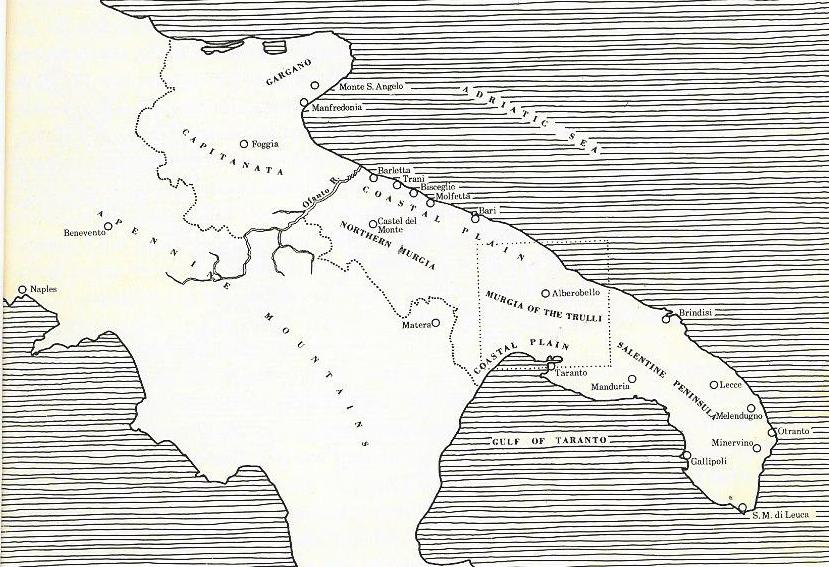 Archaic map of southern Italy