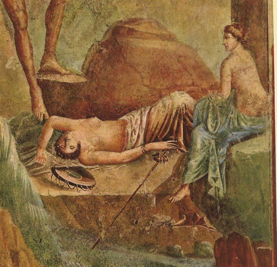 Fresco of a sleeping bacchanite