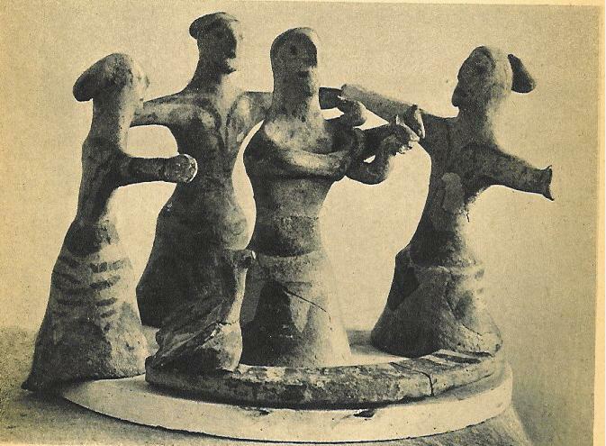 Ancient sculpture of women dancing