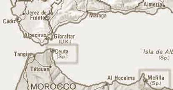Map of the Strait of Gibraltar